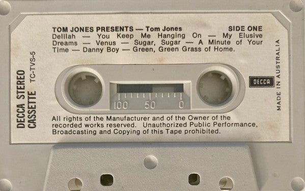 Tom Jones : Tom Jones Presents... (Cass, Comp, Dol)