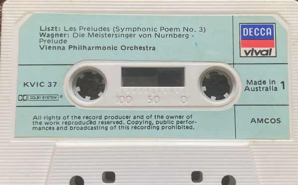 Zubin Mehta, Franz Liszt, Richard Wagner, Wiener Philharmoniker, Pyotr Ilyich Tchaikovsky, Los Angeles Philharmonic Orchestra : Les Preludes - Mazeppa - Die Meistersinger - Prelude - Marche Slave (Cass, Comp, Dol)