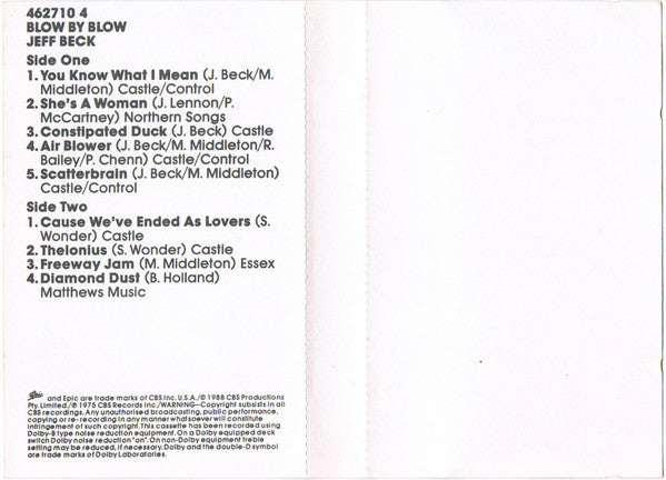 Jeff Beck : Blow By Blow (Cass, Album, RE)