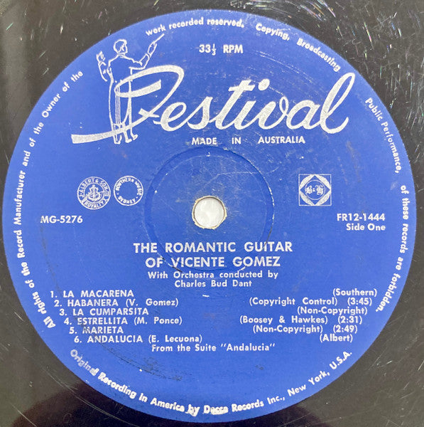 Vicente Gomez : The Romantic Guitar Of Vicente Gomez (LP, Album)
