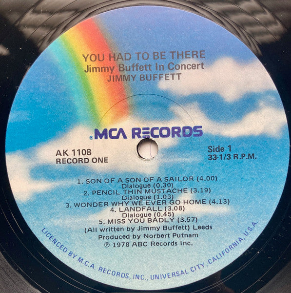 Jimmy Buffett : "You Had To Be There" - Recorded Live (2xLP, Album, Gat)
