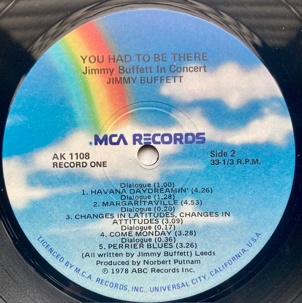 Jimmy Buffett : "You Had To Be There" - Recorded Live (2xLP, Album, Gat)