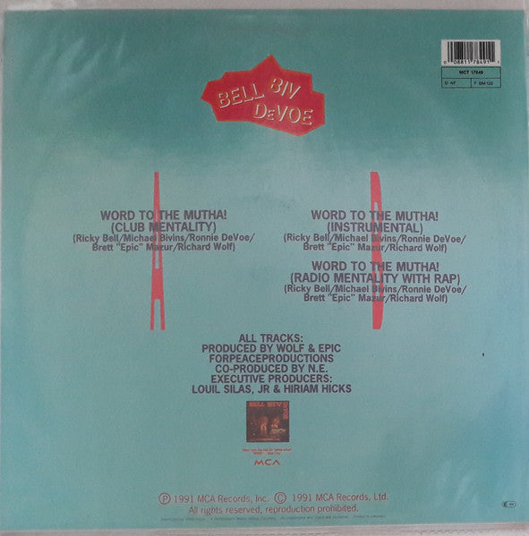 Bell Biv DeVoe : Word To The Mutha (12", Single)