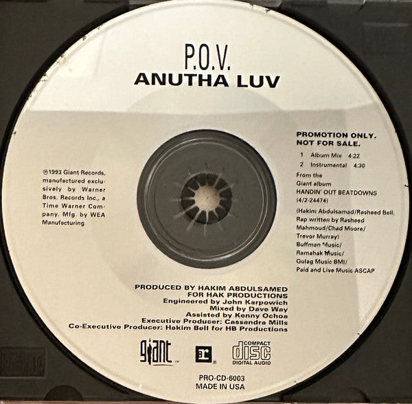 P.O.V. : Anutha Luv (CD, Single, Promo)