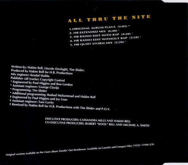 P.O.V. Duet With Jade (3) : All Thru The Nite (CD, Single)