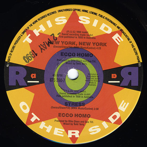 Ecco Homo : New York, New York (7", Single)