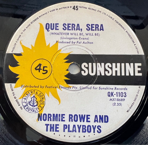 Normie Rowe & The Playboys : Que Sera, Sera (7", Single)
