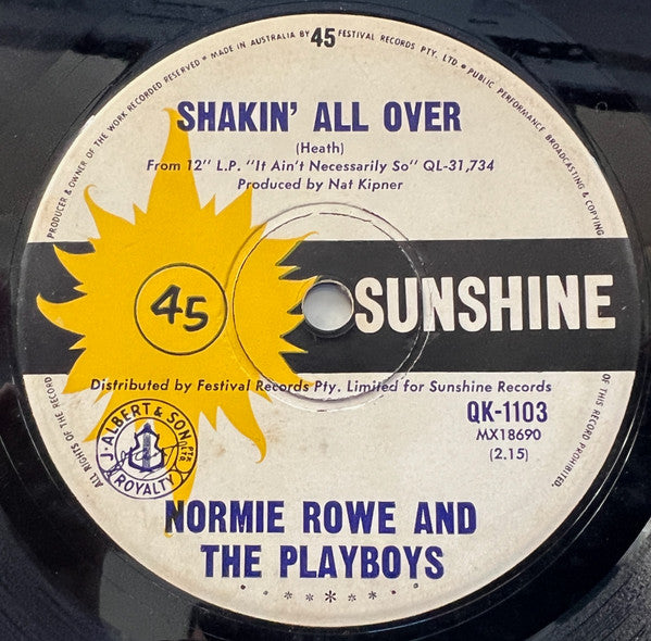 Normie Rowe & The Playboys : Que Sera, Sera (7", Single)