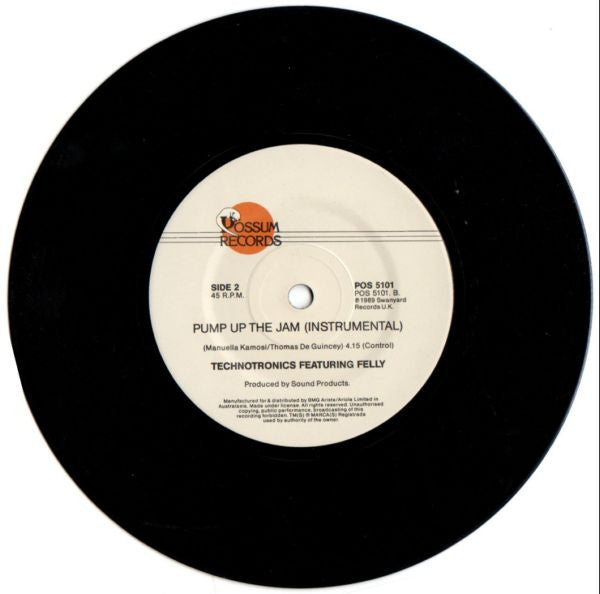 Technotronic Featuring Felly : Pump Up The Jam (7", Single)
