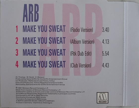 Arb : Make You Sweat (CD, Maxi)