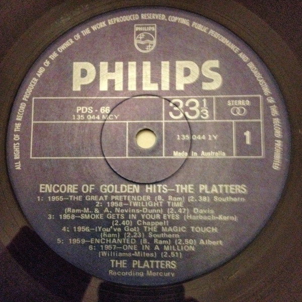 The Platters : Encore Of Golden Hits (LP, Comp, RE)