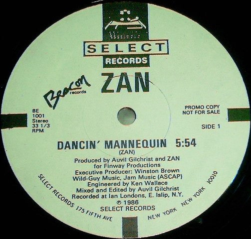 Zan : Dancin' Mannequin (12", Promo)