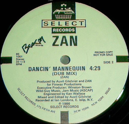 Zan : Dancin' Mannequin (12", Promo)