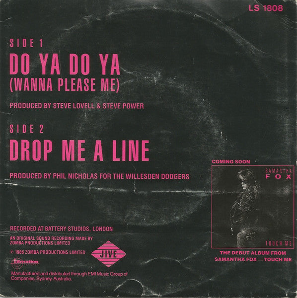 Samantha Fox : Do Ya Do Ya (Wanna Please Me) (7", Single)