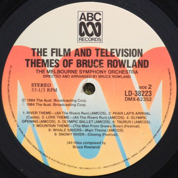 Bruce Rowland (2), Melbourne Symphony Orchestra : The Film And Television Themes Of Bruce Rowland (LP, Album)