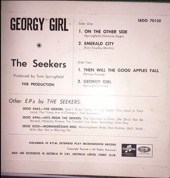 The Seekers : Georgy Girl (7", EP)