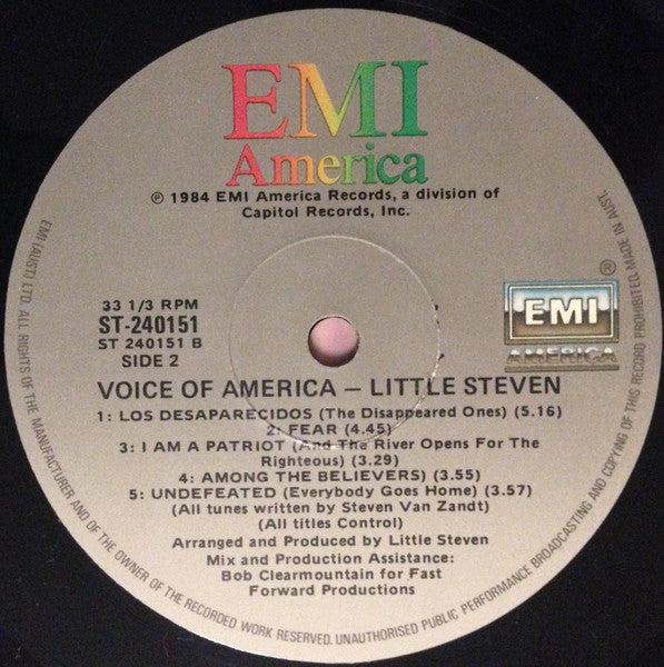 Little Steven : Voice Of America (LP, Album)