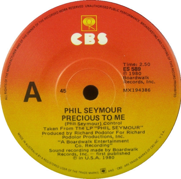 Phil Seymour : Precious To Me (7", Single)