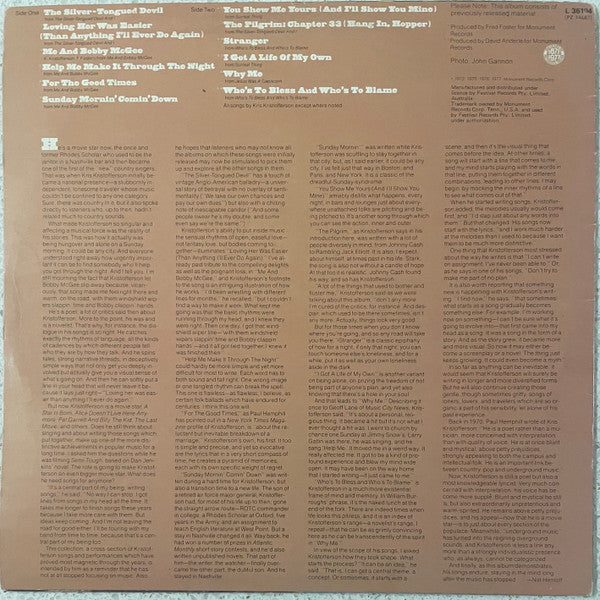 Kris Kristofferson : Songs Of Kristofferson (LP, Comp)