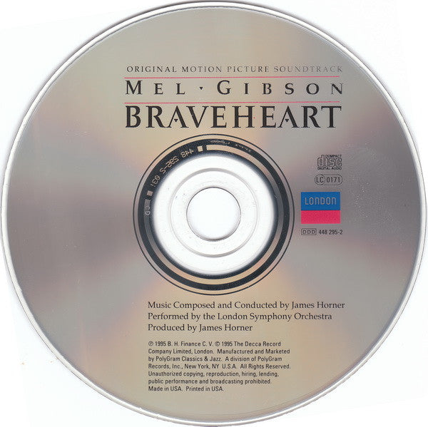 James Horner Performed By London Symphony Orchestra : Braveheart (Original Motion Picture Soundtrack) (CD, Album)