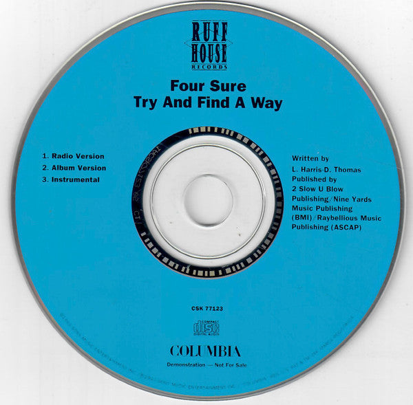Four Sure : Try And Find A Way (CD, Single, Promo)