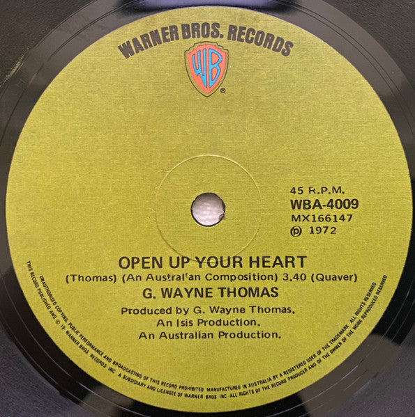 G. Wayne Thomas : Open Up Your Heart (7", Single)