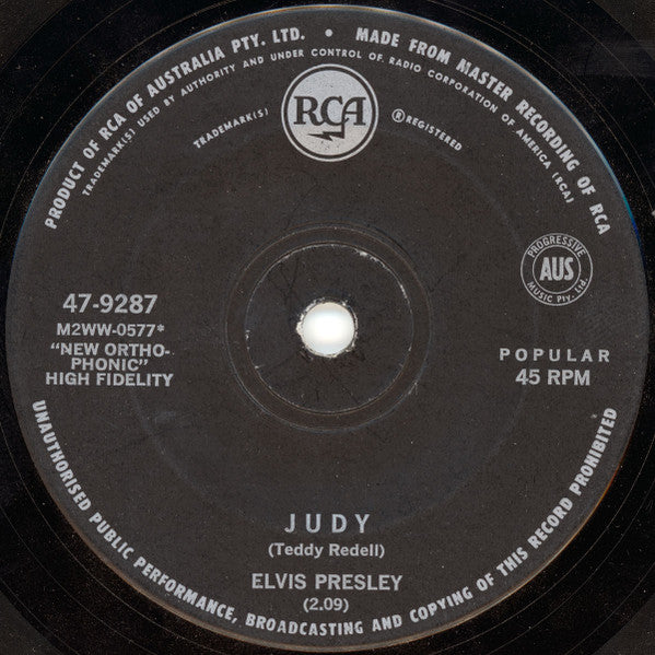 Elvis Presley : There's Always Me (7", Single)