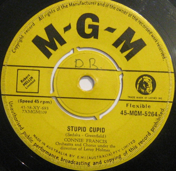 Connie Francis : Carolina Moon / Stupid Cupid (7", Single)