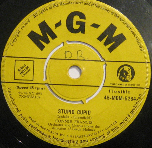 Connie Francis : Carolina Moon / Stupid Cupid (7", Single)