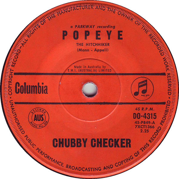 Chubby Checker : Popeye (The Hitchhiker) / Limbo Rock (7", Single)