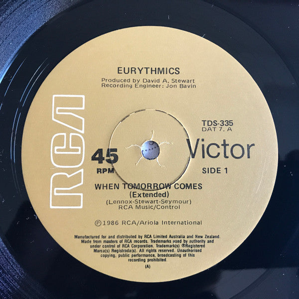Eurythmics : When Tomorrow Comes (12", Maxi)