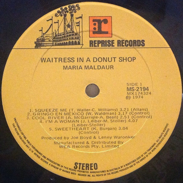 Maria Muldaur : Waitress In The Donut Shop (LP)