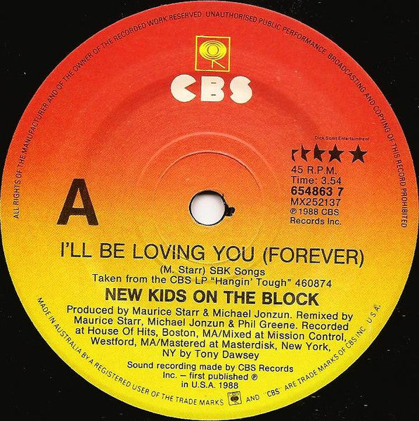 New Kids On The Block : I'll Be Loving You (Forever) (7", Single, Pos)