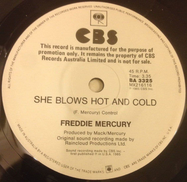 Freddie Mercury : Made In Heaven (7", Single, Promo)