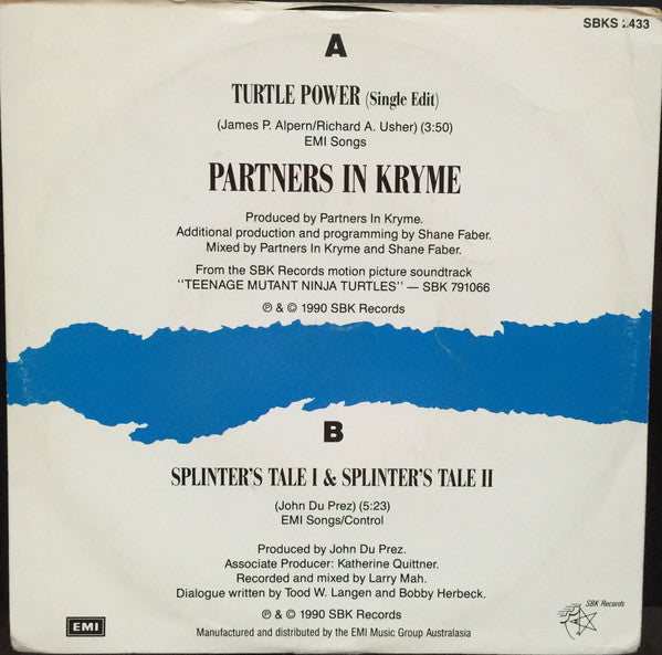 Partners In Kryme : Turtle Power (7", Single)