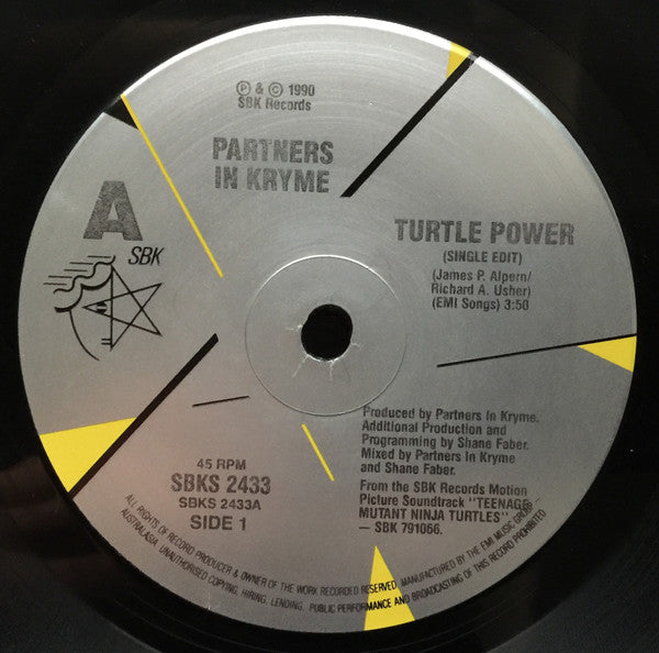 Partners In Kryme : Turtle Power (7", Single)