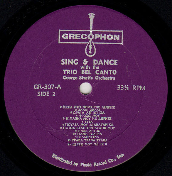 Trio Bel Canto : Sing & Dance To The Most Popular Greek Favorites (LP, Comp, Mono)