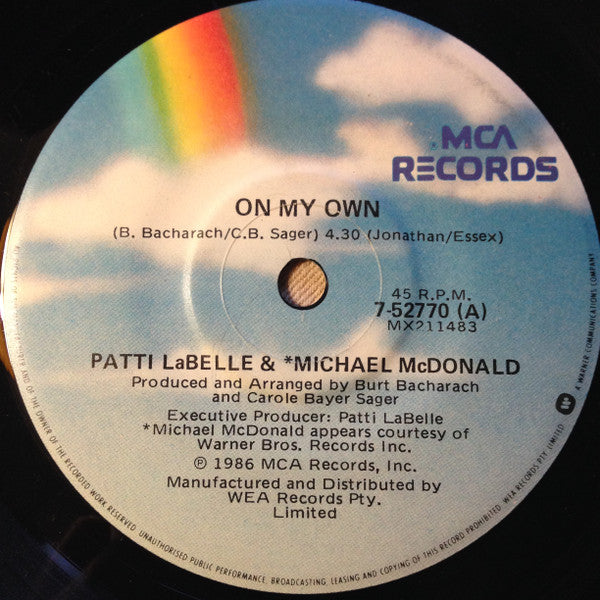 Patti LaBelle And Michael McDonald : On My Own (7", Single)