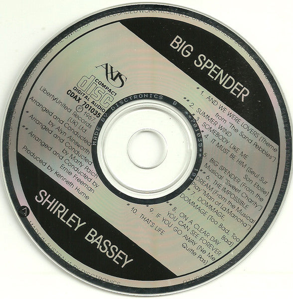 Shirley Bassey : Big Spender (CD, Album, RE)