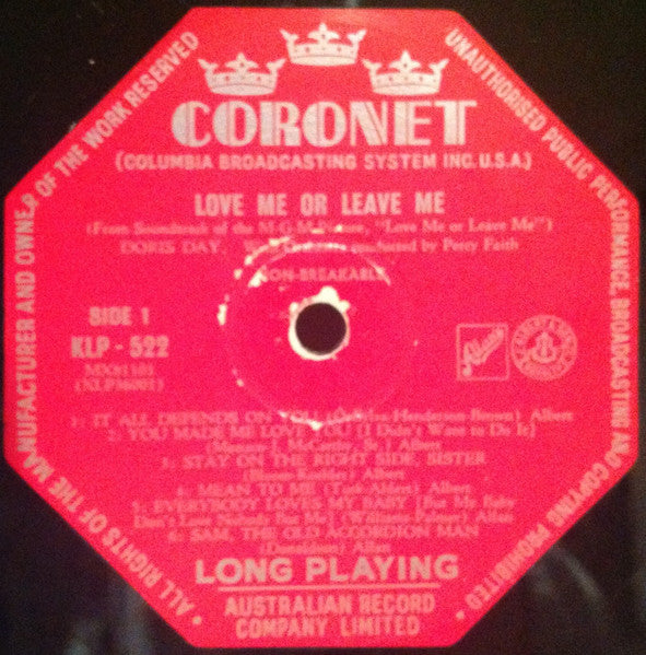 Doris Day : Love Me Or Leave Me (LP, Album)