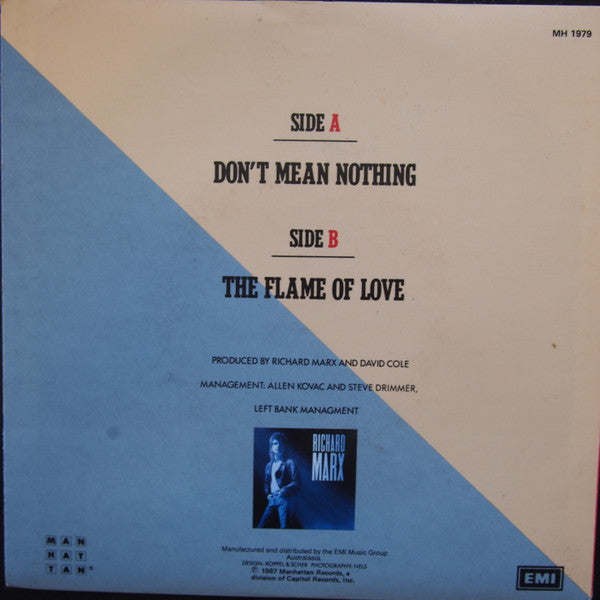 Richard Marx : Don't Mean Nothing (7", Single)