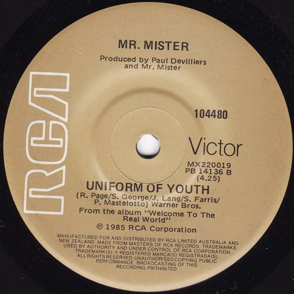 Mr. Mister : Broken Wings (7", Single)