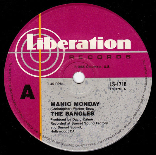 Bangles : Manic Monday (7", Single)