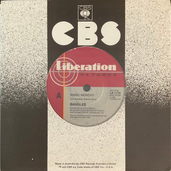 Bangles : Manic Monday (7", Single)