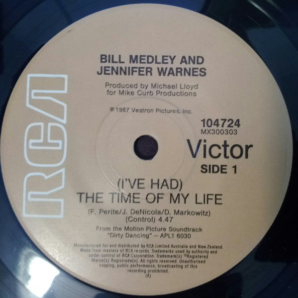 Bill Medley And Jennifer Warnes : (I've Had) The Time Of My Life (7", Single, CBS)